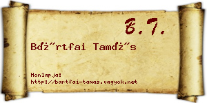 Bártfai Tamás névjegykártya