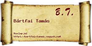 Bártfai Tamás névjegykártya